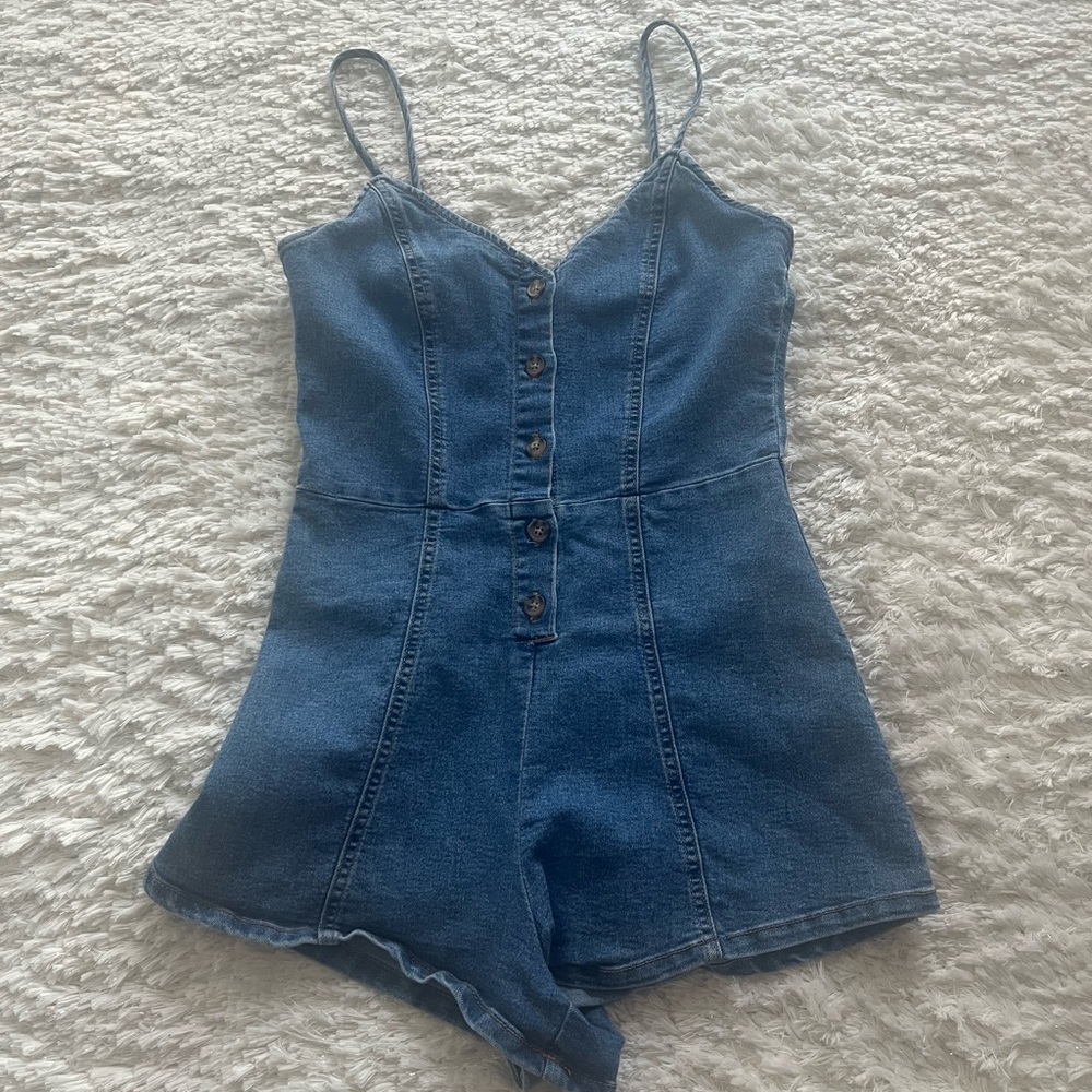 H&M Divided Jean Button Up Romper